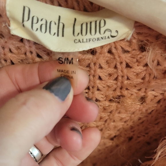 Peach Love California Blush Fuzzy Cardigan - Picture 3 of 5